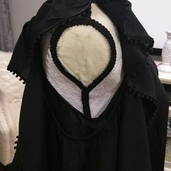 REBECCA MINKOFF  cold shoulder black top size S - Picture 2 of 8